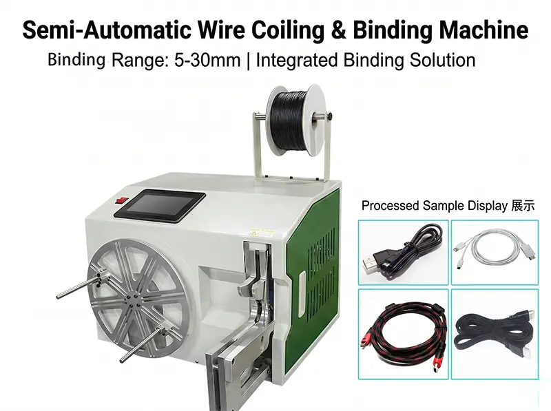 เครื่องม้วนและมัดสายไฟกึ่งอัตโนมัติ WPM-212A - เพิ่มความเร็วการผลิตสายไฟถึง 3-4 เท่า