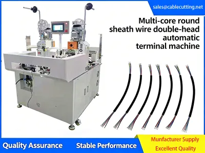 เครื่องปอกสายไฟแบบอัตโนมัติหัวคู่สำหรับสายเคเบิลหลายแกนหุ้มฉนวน JW-17T - เครื่องย้ำสายไฟอัตโนมัติ