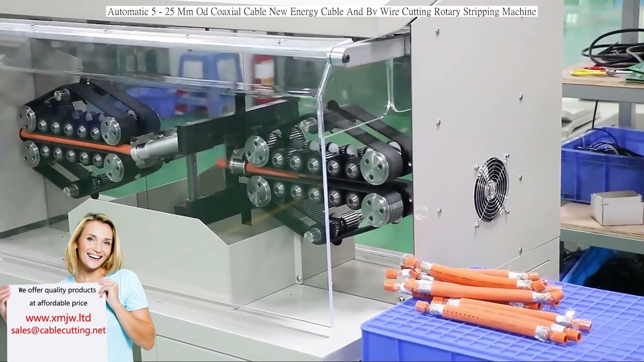 เครื่องปอกสายไฟอัตโนมัติแบบหมุนสำหรับสายโคแอกเชียลและสายBV ขนาดเส้นผ่านศูนย์กลาง5-25 มม. | เครื่องตัดและปอกสายไฟ
